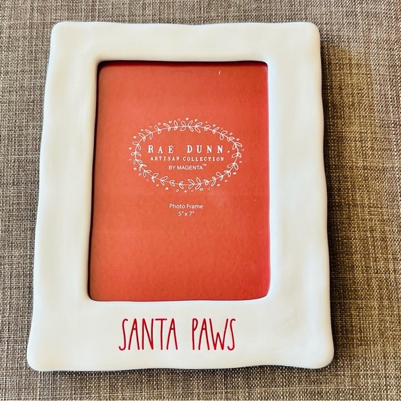 NEW Rae Dunn SANTA PAWS - Cute Ceramic 5 x 7 Photo Frame - Picture 4 of 4